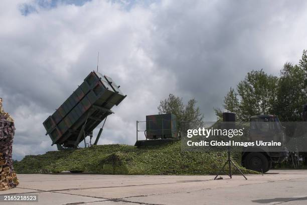 Patriot system received by Ukraine is seen on the Day of Ukrainian Air Force on August 4, 2024 in Unspecified, Ukraine. At the event for the Day of...