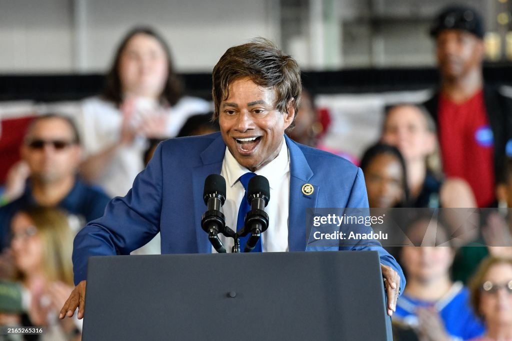 US Vice President Kamala Harris and Governor Tim Walz presidential campaign rally in Michigan