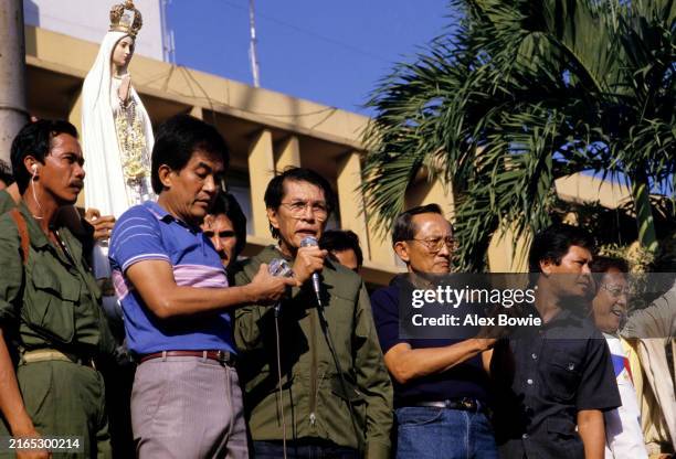 Minister of Defense of the Philippines Juan Ponce Enrile and Vice Chief of Staff of the Armed Forces Lt. General Fidel Ramos declare that they no...