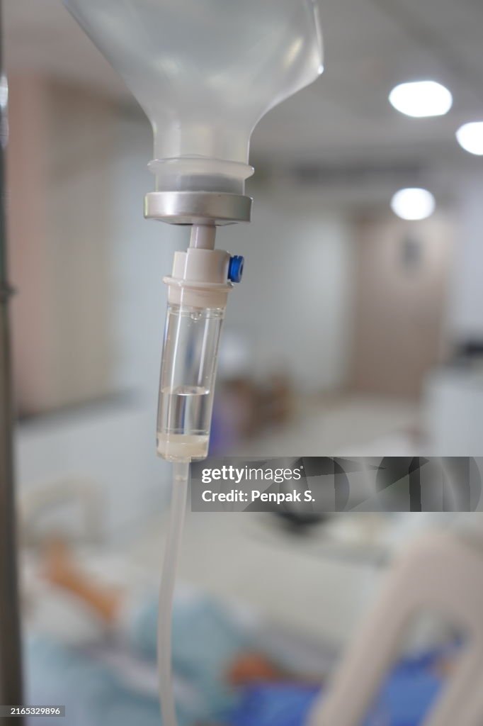 Side Drip Using Sulo Set Set Iv Solution Drip In The Ward Hospital Salt Water High-Res Stock ...
