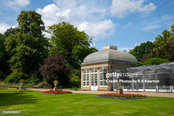 the pavilions at sheffield botanical gardens, south yorkshire, england - sheffield stock pictures, royalty-free photos & images