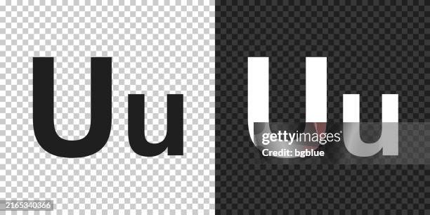 letter u - uppercase and lowercase. icon for design on blank background - letter u stock illustrations