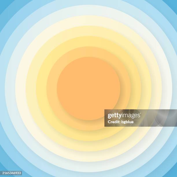 abstraktes design mit kreisen und orangefarbenen farbverläufen - trendiger hintergrund - sonnenaufgang stock-grafiken, -clipart, -cartoons und -symbole