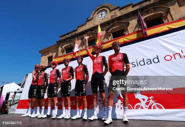 General view of Thymen Arensman of The Netherlands, Andrew August of The United States, Omar Fraile Matarranz of Spain, Kim Alexander Heiduk of...