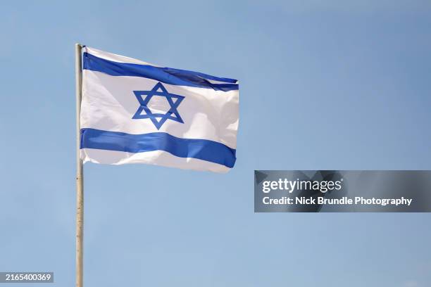 the israeli flag - bandera israelí fotografías e imágenes de stock