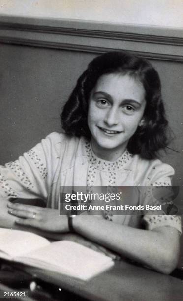 Portrait of German Jewish diarist Anne Frank at the Jewish Lyceum in Amsterdam, December 1941.