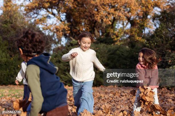 Fall Weather Kids 6,516 Children Playing In Fall Leaves Stock Photos, High-Res Pictures ...