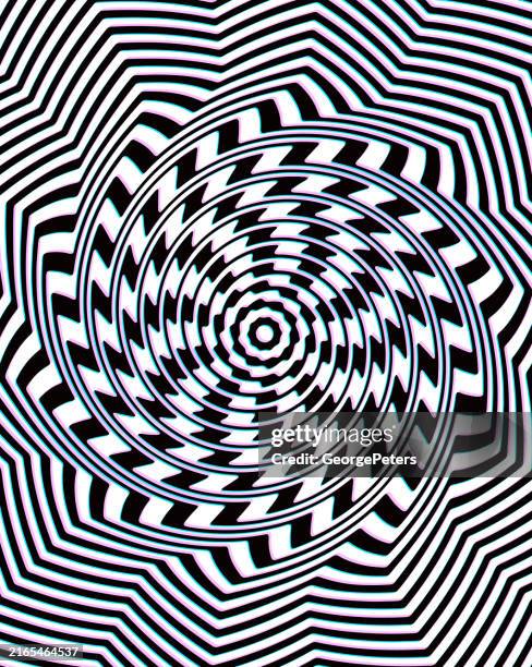 spinning spiral pattern background with glitch technique - virtual therapy black stock illustrations