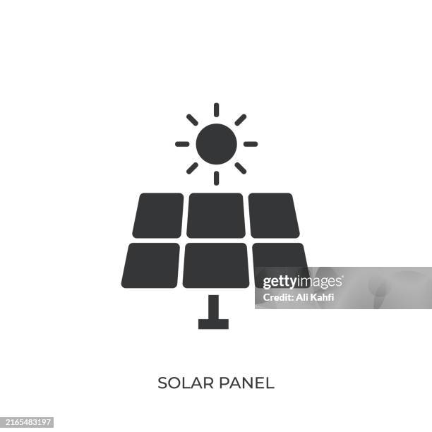 ilustrações de stock, clip art, desenhos animados e ícones de solar panel glyph solid icon. solid icon that can be applied anywhere, simple, pixel perfect and modern style - painel solar