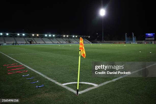 General view during the 2024 Australia Cup Round of 32 match between South Melbourne FC and Wellington Phoenix FC at Lakeside Stadium on August 06,...