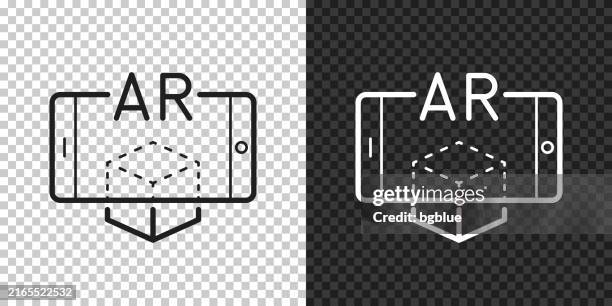 ar augmented reality with smartphone. icon for design on blank background - augmented reality stock illustrations