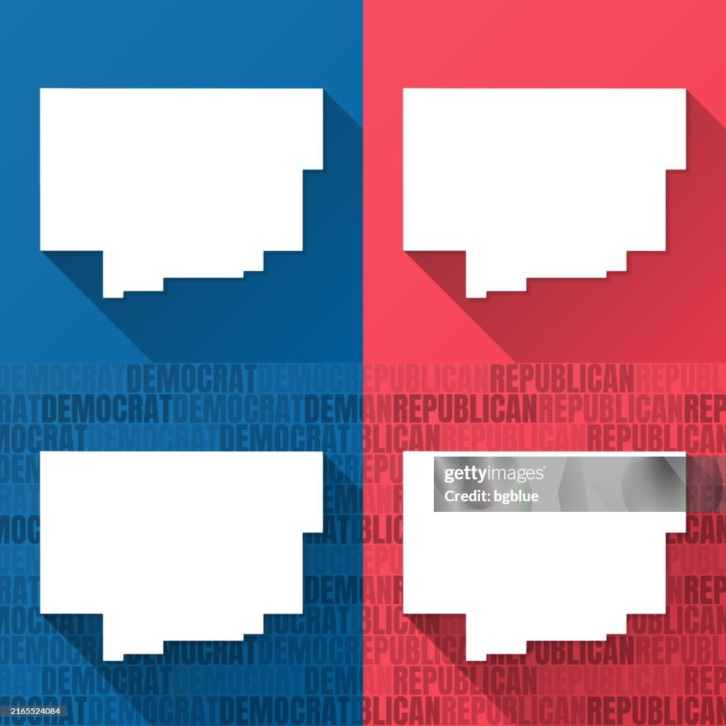 Comanche County, Oklahoma. Maps on blue and red backgrounds