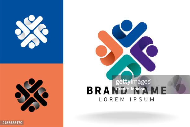 stockillustraties, clipart, cartoons en iconen met symbol design for social group community - samen