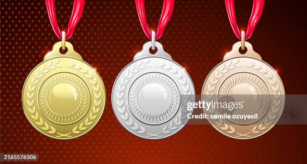medals shiny - olympic podium stock illustrations