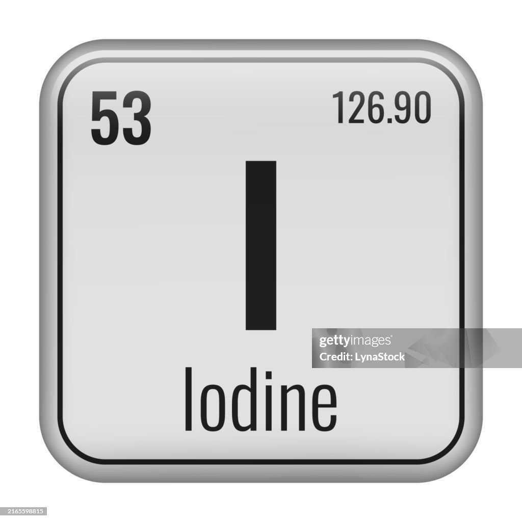 Iode Aliment Iodine Symbol Chemical Element Of The Periodic Table Vector ...