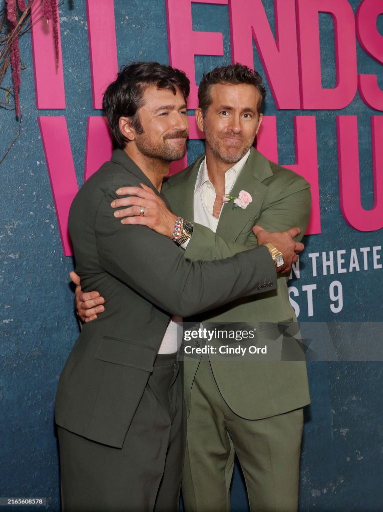 Brandon R Reynolds Brandon Sklenar and Ryan Reynolds attend the