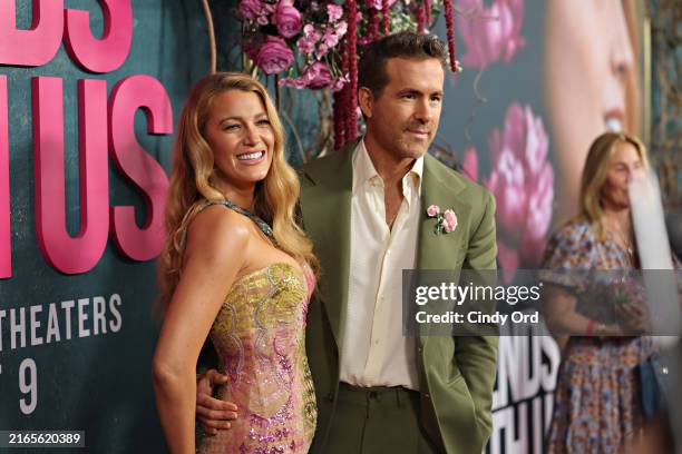 Blake Lively and Ryan Reynolds attend the "It Ends With Us" New York Premiere at AMC Lincoln Square Theater on August 06, 2024 in New York City.