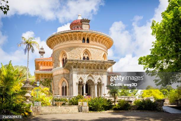 holidays in portugal - monserrate palace - palácio imagens e fotografias de stock