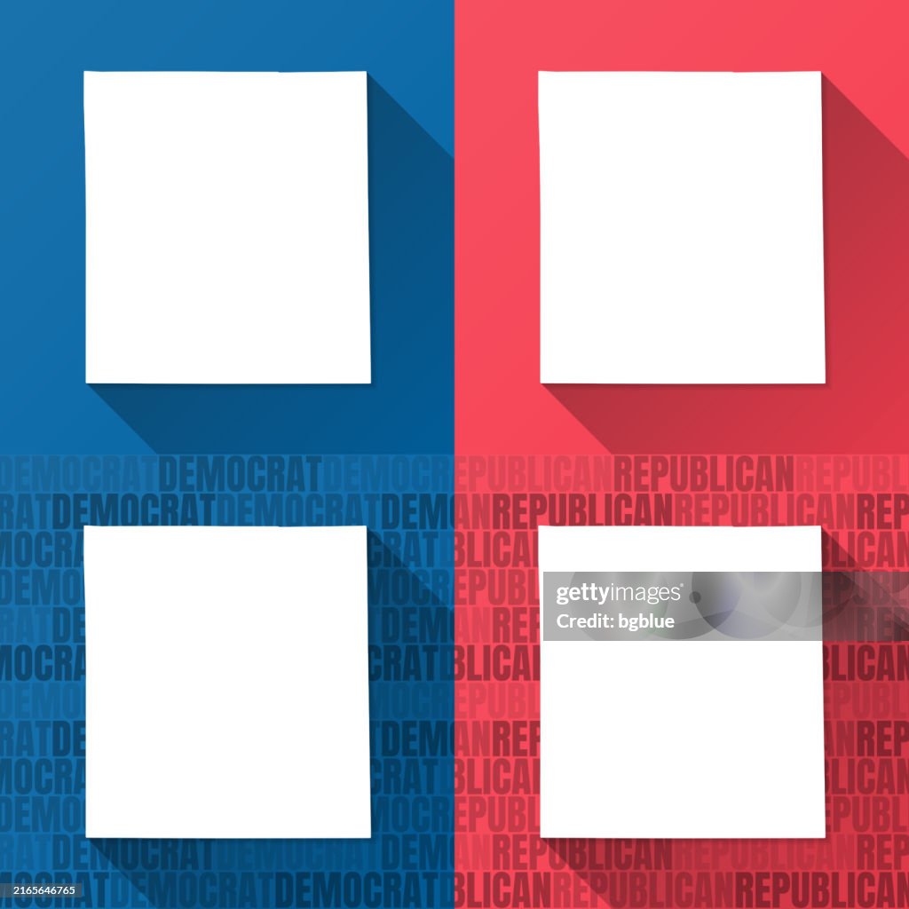 Delaware County, Indiana. Maps on blue and red backgrounds