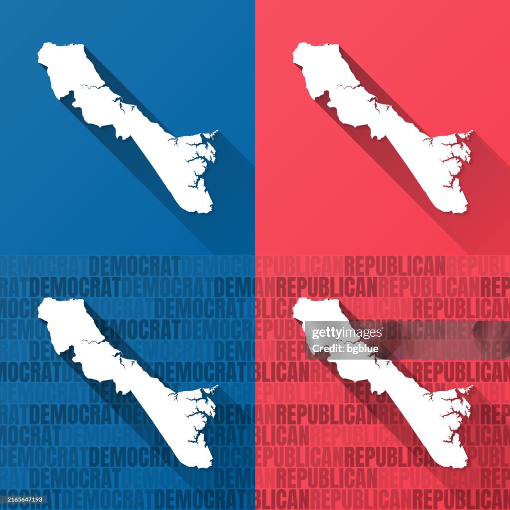 York County, Virginia. Maps on blue and red backgrounds