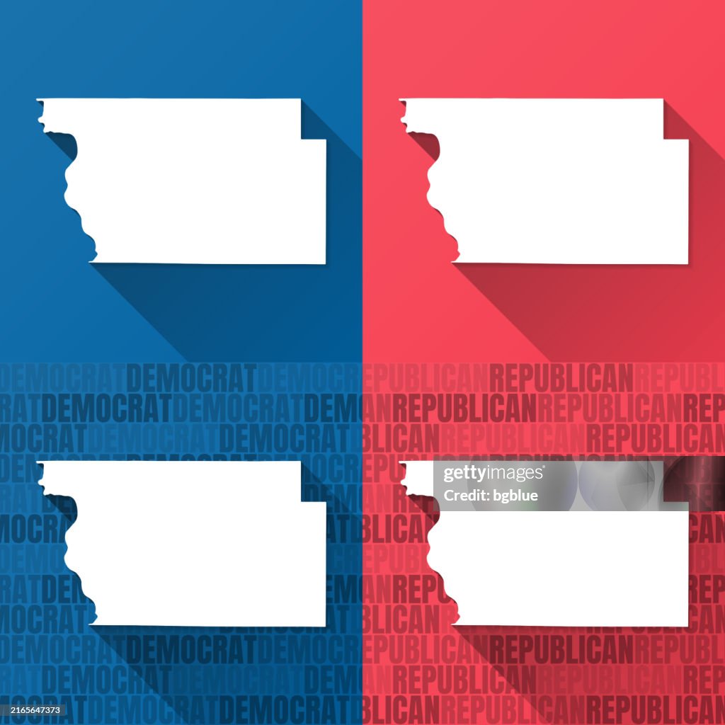 Woodbury County, Iowa. Karten auf blauem und rotem Hintergrund
