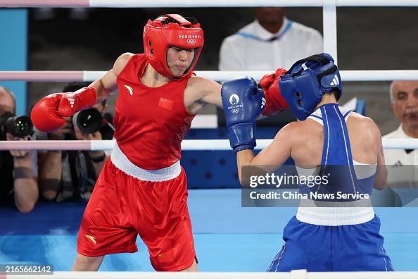 Yu Boxing Wu Yu of Team China competes during the Boxing - Women's 50kg... News ...