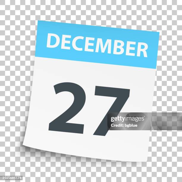december 27 - daily calendar on blank background - number 27 stock illustrations
