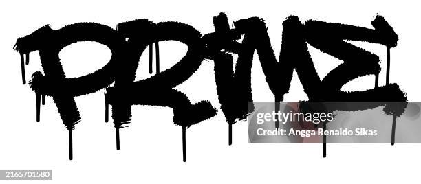 prime word black graffiti airbrush spraypaint typography - vandalism stock illustrations