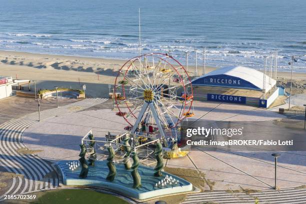 ferris wheel on the promenade of riccione, in italyg - riccione stock pictures, royalty-free photos & images