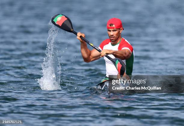Fernando Pimenta of Team Portugal competes during the Men’s Kayak Single 1000m heats on day twelve of the Olympic Games Paris 2024 at...