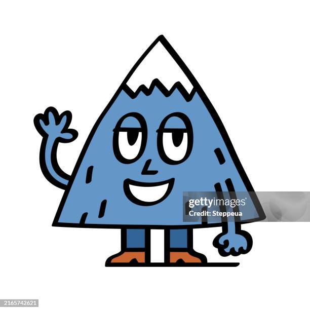 cute mountain mascot - summit logo stock illustrations