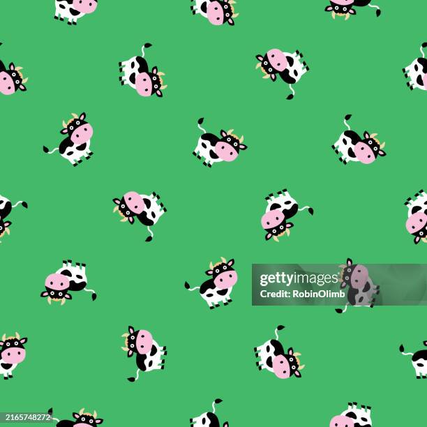 cute little cows seamless pattern - sample stand stock illustrations