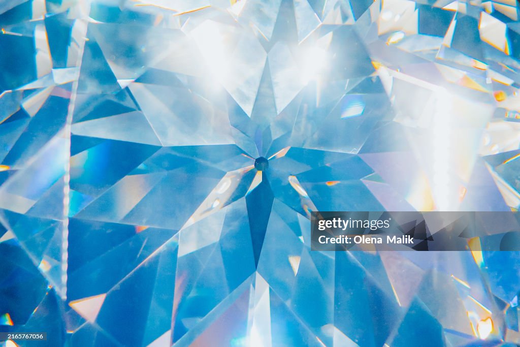 Faceted crystal close-up background