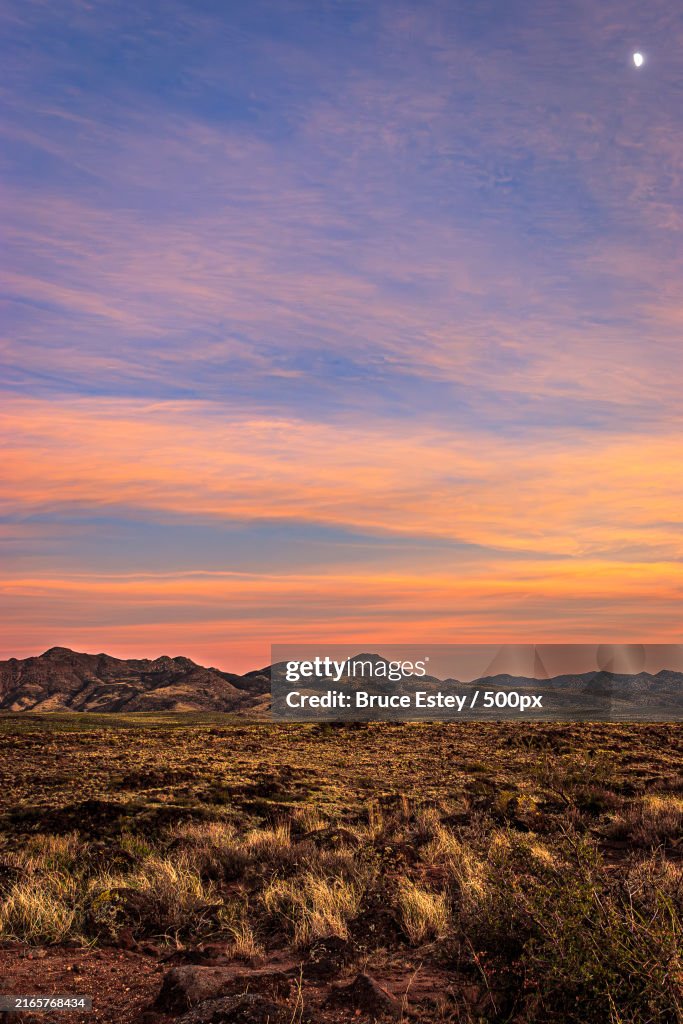 Scenic view of field against sky during sunset,Skull Valley,Arizona,United States,USA