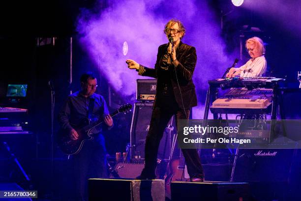 Mark Webber, Jarvis Cocker and Candida Doyle of Pulp perform at the Oyafestivalen on August 07, 2024 in Oslo, Norway.