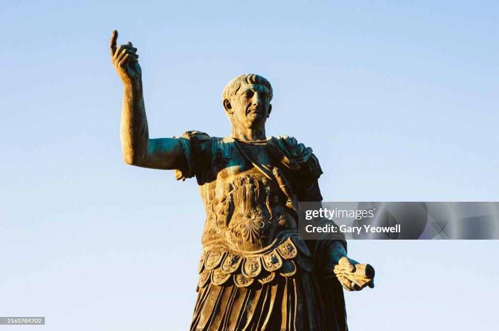 Bronze statue of the Emperor Trajan in Rome