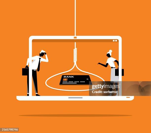 credit card in a trap - caught cheating stock illustrations