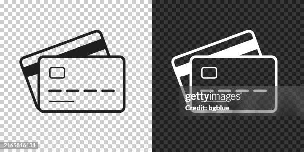 credit card. icon for design on blank background - front and back of credit card stock illustrations