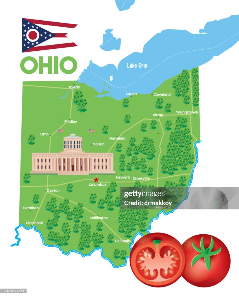 Map of Ohio State and Tomato
