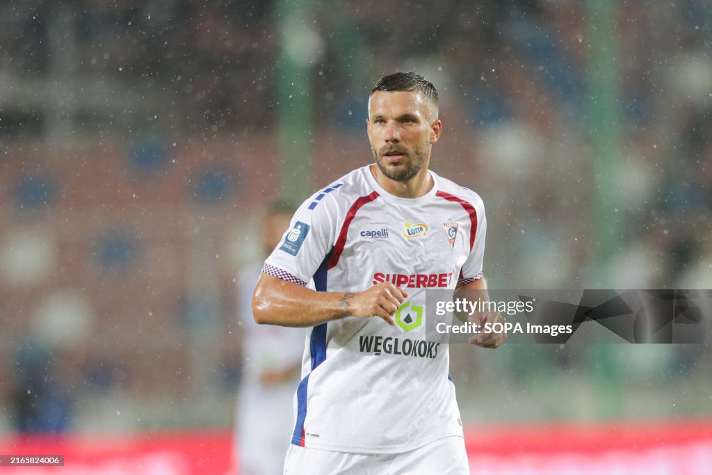 Lukas Podolski of Gornik Zabrze seen in action during Polish...