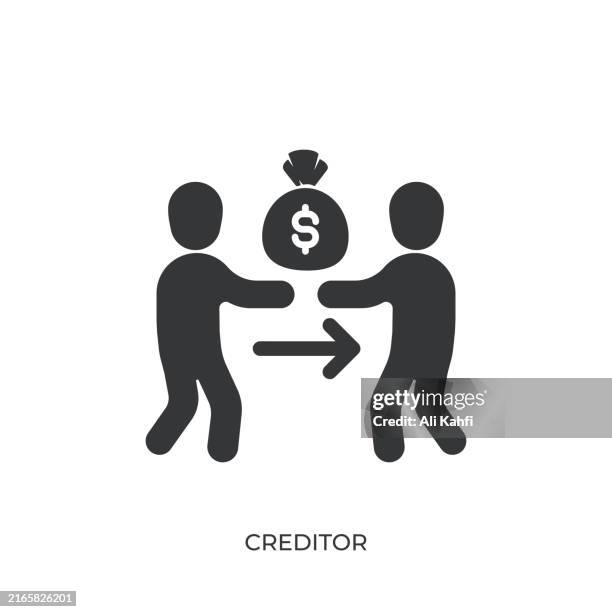 creditor glyph solid icon. solid icon that can be applied anywhere, simple, pixel perfect and modern style - borrowing stock illustrations