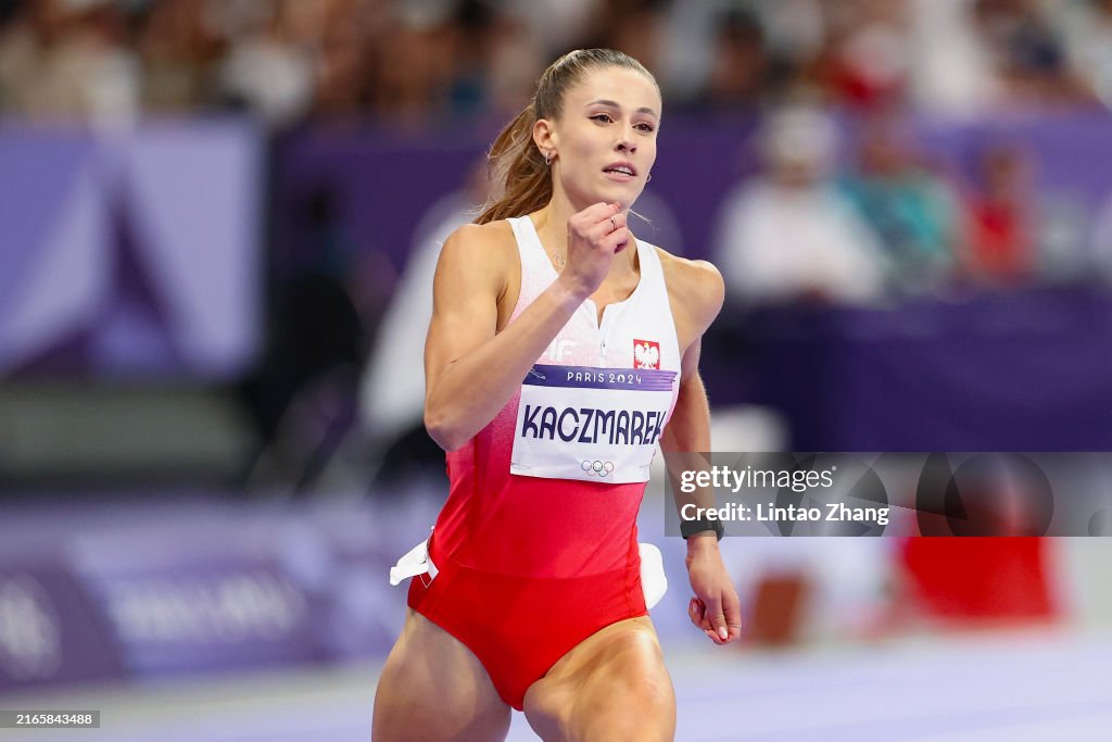 Polish Rinner Natalia Kaczmarek of Team Poland compete in the Women's 400m... News ...