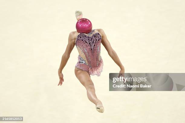 Sofia Raffaeli of Team Italy competes during the Rhythmic Gymnastics Individual All-Around Qualification on day thirteen of the Olympic Games Paris...