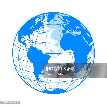 Globe Earth Planet Blue Wireframe Design Element Symbol Globe Earth Planet Blue Wireframe Design Element Symbol