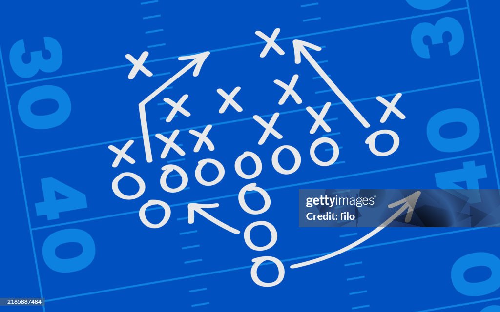 Football Play Field Diagram Background