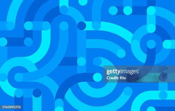 ilustrações, clipart, desenhos animados e ícones de blueprint planning connection networking linhas abstratasfundo - trilha passagem de pedestres