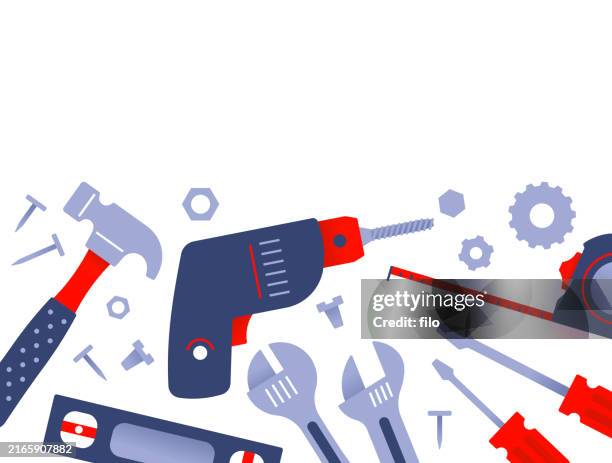 illustrations, cliparts, dessins animés et icônes de outils travail travail bricolage fond - marteau