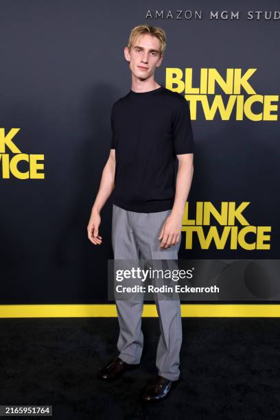 Levon Hawke attends the Los Angeles Premiere of Amazon MGM Studios' "Blink Twice" at DGA Theater Complex on August 08, 2024 in Los Angeles,...