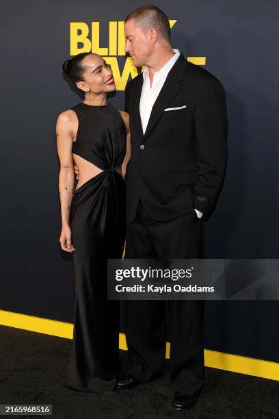 Zoë Kravitz and Channing Tatum attend the Los Angeles premiere of Amazon MGM Studios' "Blink Twice" at DGA Theater Complex on August 08, 2024 in Los...