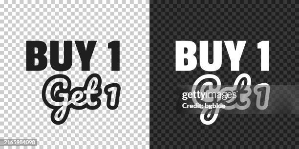 buy 1 get 1. icon for design on blank background - number-one-black-background stock illustrations